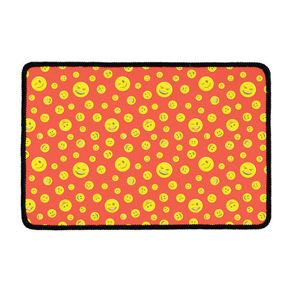 Happy Emoji Pattern Print Kitchen Mat