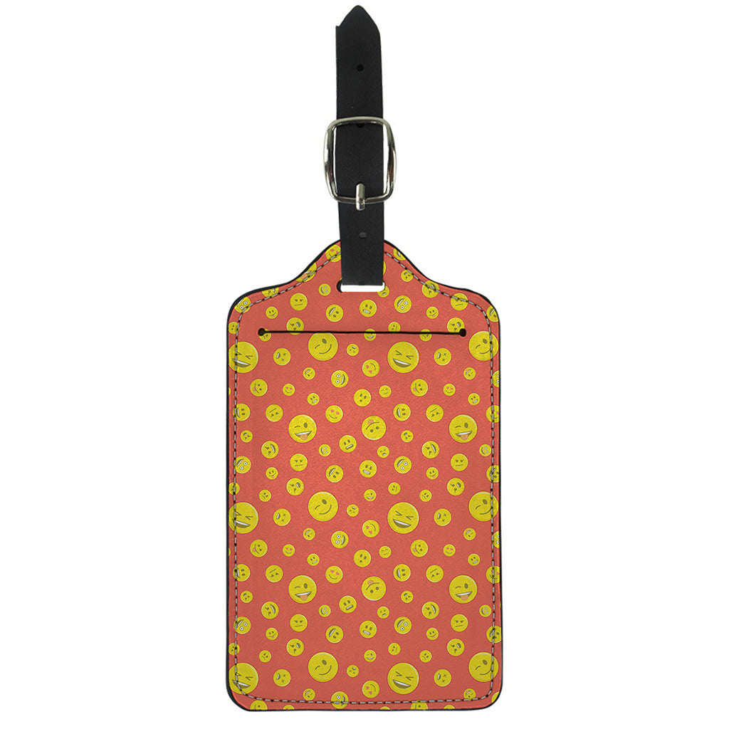 Happy Emoji Pattern Print Luggage Tag