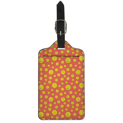 Happy Emoji Pattern Print Luggage Tag