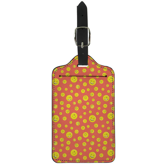 Happy Emoji Pattern Print Luggage Tag