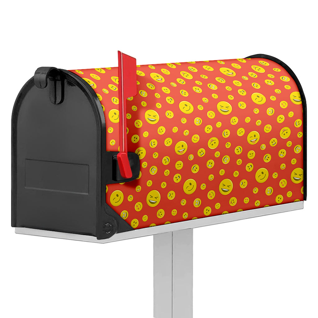 Happy Emoji Pattern Print Mailbox Cover