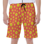 Happy Emoji Pattern Print Men's Beach Shorts