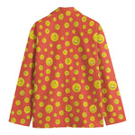 Happy Emoji Pattern Print Men's Blazer