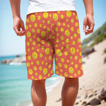 Happy Emoji Pattern Print Men's Cargo Shorts