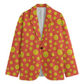 Happy Emoji Pattern Print Men's Cotton Blazer