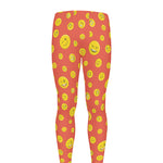 Happy Emoji Pattern Print Men's leggings
