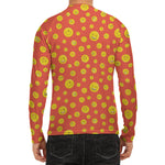 Happy Emoji Pattern Print Men's Long Sleeve Rash Guard