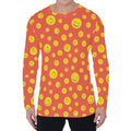 Happy Emoji Pattern Print Men's Long Sleeve T-Shirt