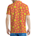 Happy Emoji Pattern Print Men's Polo Shirt