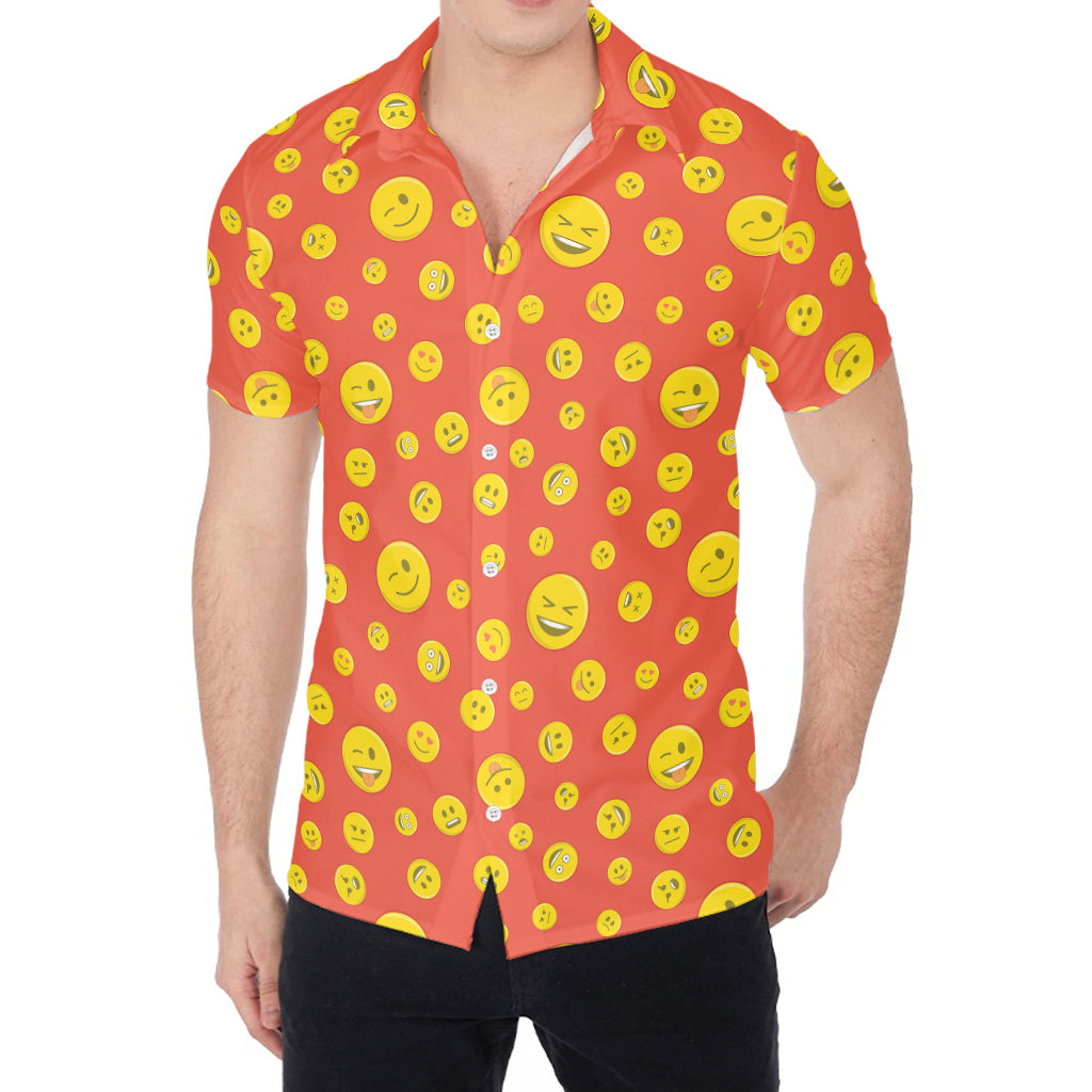 Happy Emoji Pattern Print Men's Shirt
