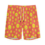 Happy Emoji Pattern Print Men's Sports Shorts