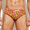 Happy Emoji Pattern Print Men's Swim Briefs