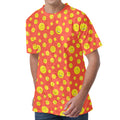 Happy Emoji Pattern Print Men's Velvet T-Shirt