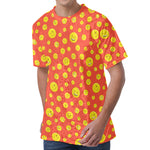 Happy Emoji Pattern Print Men's Velvet T-Shirt