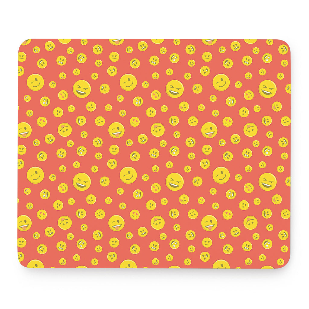 Happy Emoji Pattern Print Mouse Pad