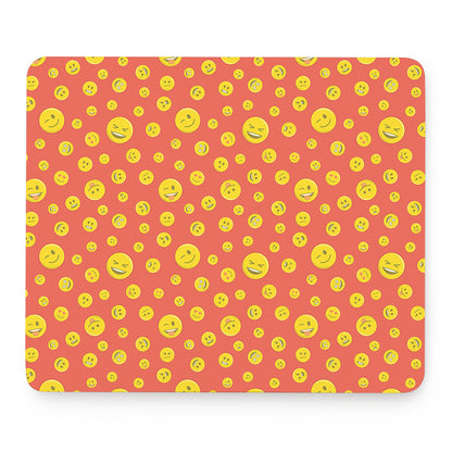Happy Emoji Pattern Print Mouse Pad