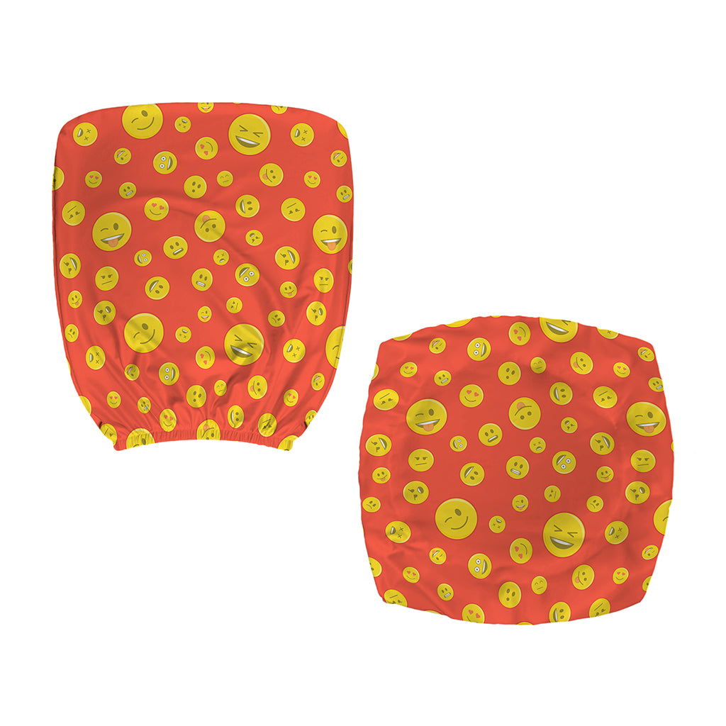 Happy Emoji Pattern Print Office Chair Cover