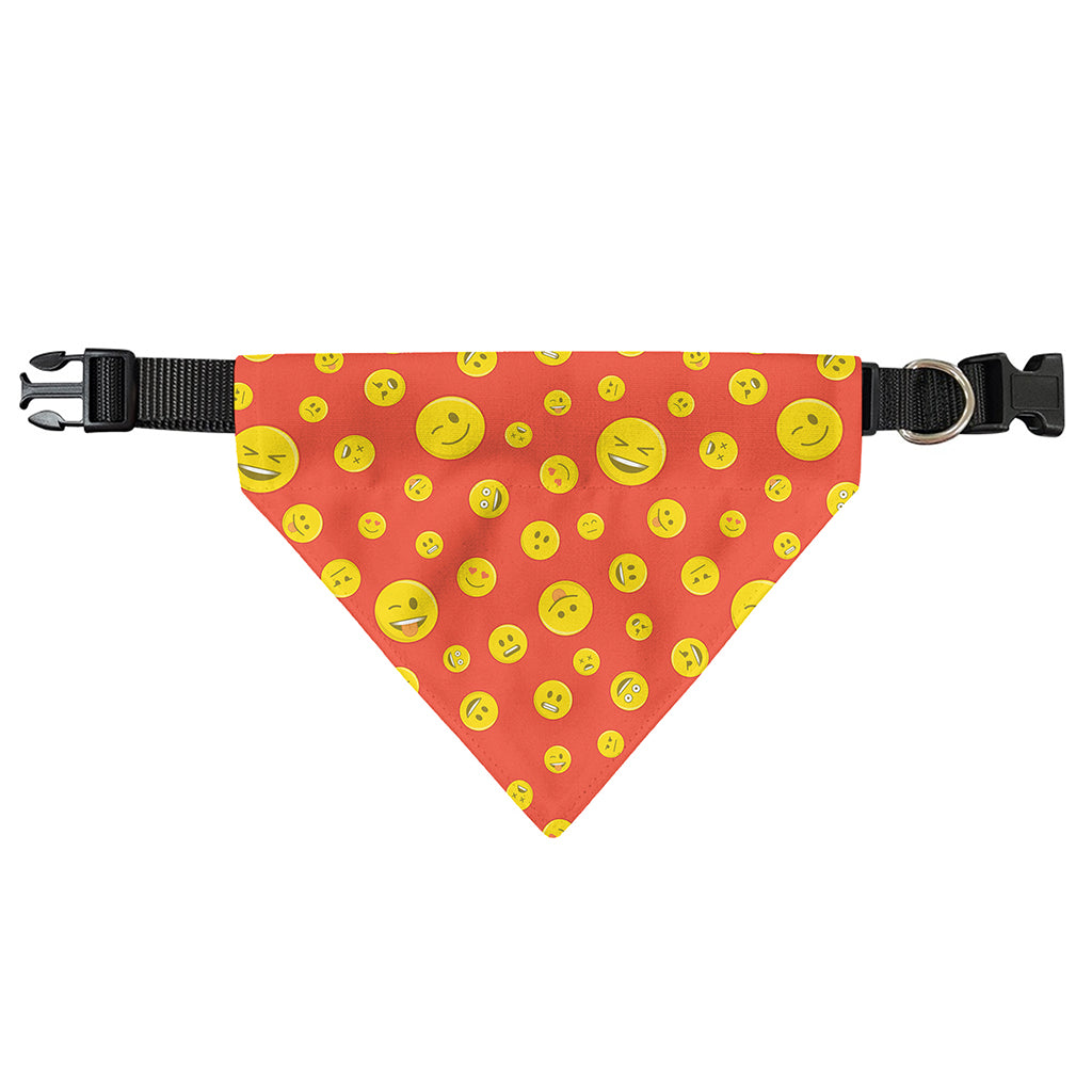 Happy Emoji Pattern Print Over The Collar Dog Bandana