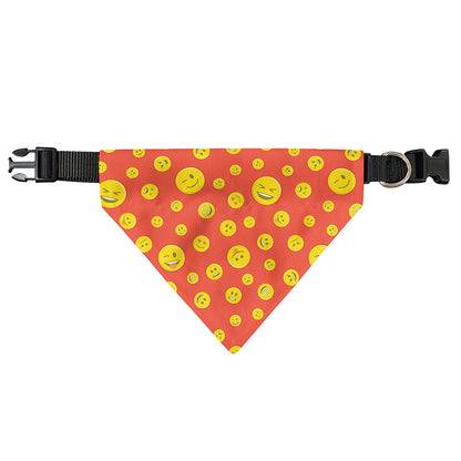 Happy Emoji Pattern Print Over The Collar Dog Bandana