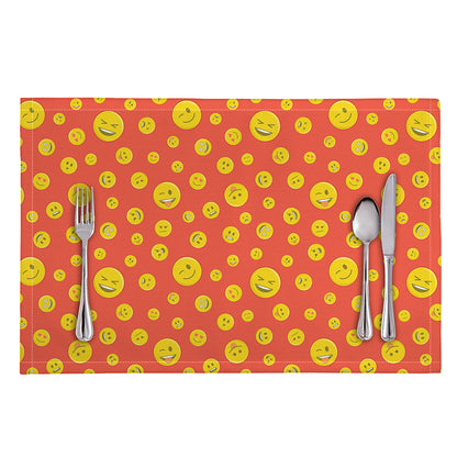 Happy Emoji Pattern Print Placemat