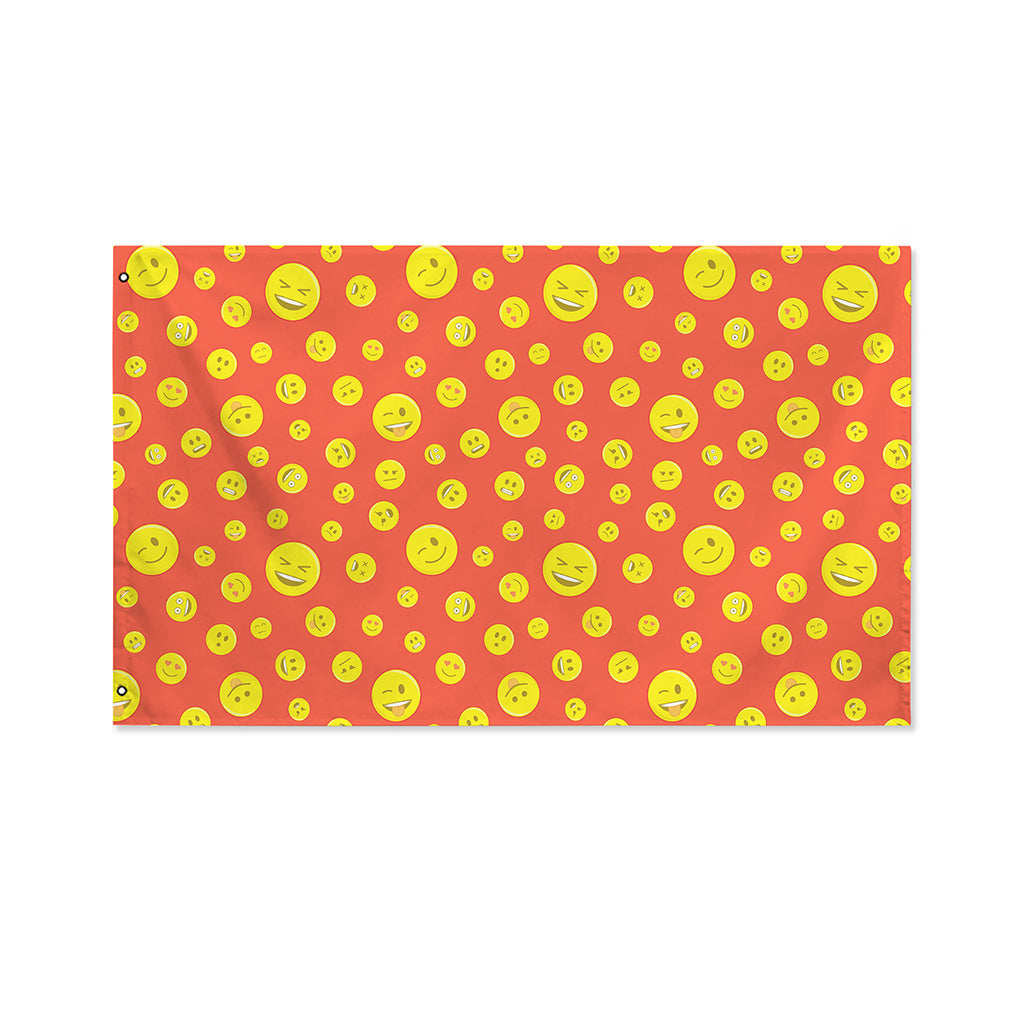 Happy Emoji Pattern Print Polyester Flag