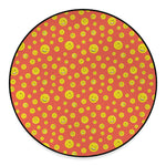 Happy Emoji Pattern Print Round Floor Mat