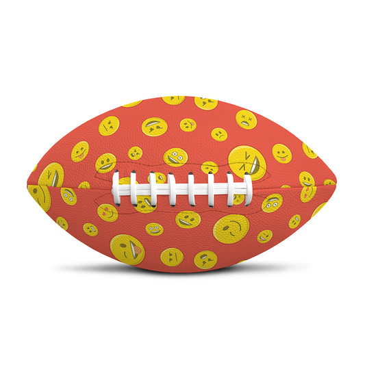 Happy Emoji Pattern Print Rugby Ball