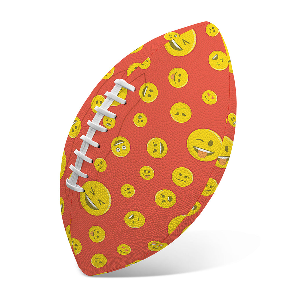Happy Emoji Pattern Print Rugby Ball