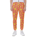 Happy Emoji Pattern Print Scuba Joggers