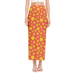 Happy Emoji Pattern Print Side Slit Maxi Skirt