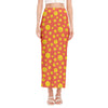 Happy Emoji Pattern Print Side Slit Maxi Skirt