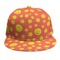 Happy Emoji Pattern Print Snapback Cap