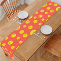 Happy Emoji Pattern Print Table Runner