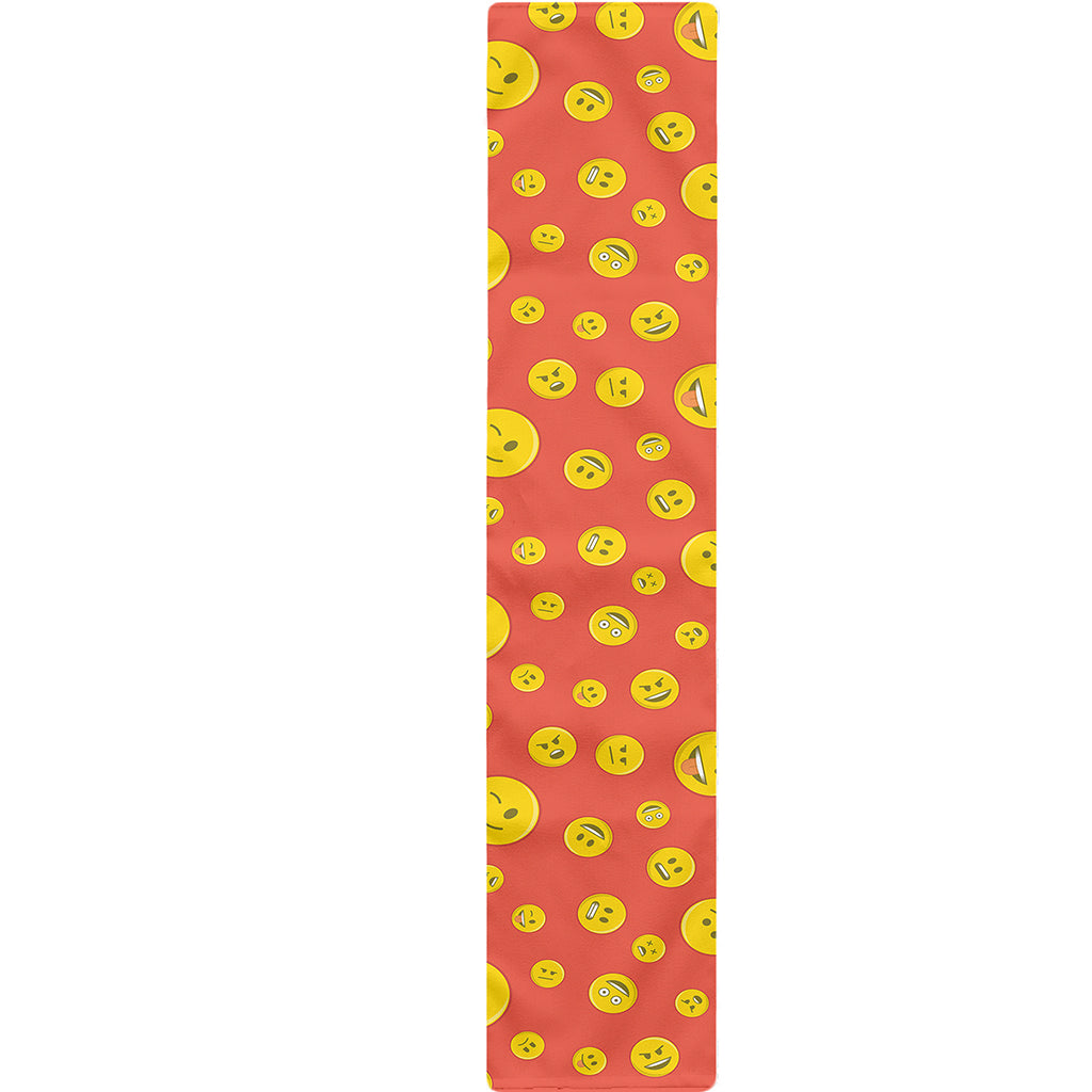 Happy Emoji Pattern Print Table Runner