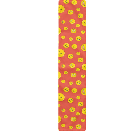 Happy Emoji Pattern Print Table Runner