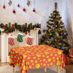 Happy Emoji Pattern Print Tablecloth