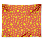 Happy Emoji Pattern Print Tapestry