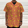 Happy Emoji Pattern Print Textured Short Sleeve Shirt