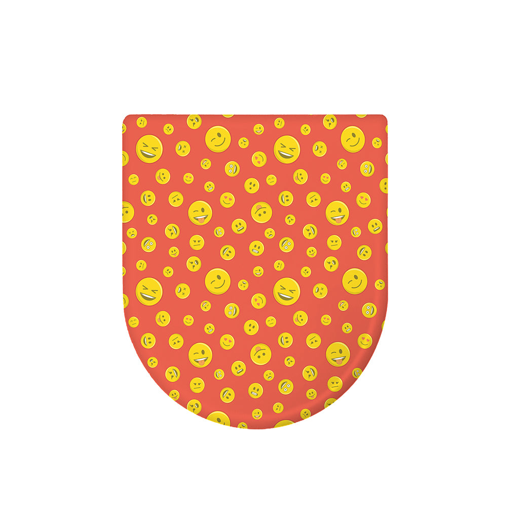 Happy Emoji Pattern Print Toilet Lid Cover