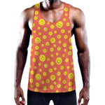 Happy Emoji Pattern Print Training Tank Top