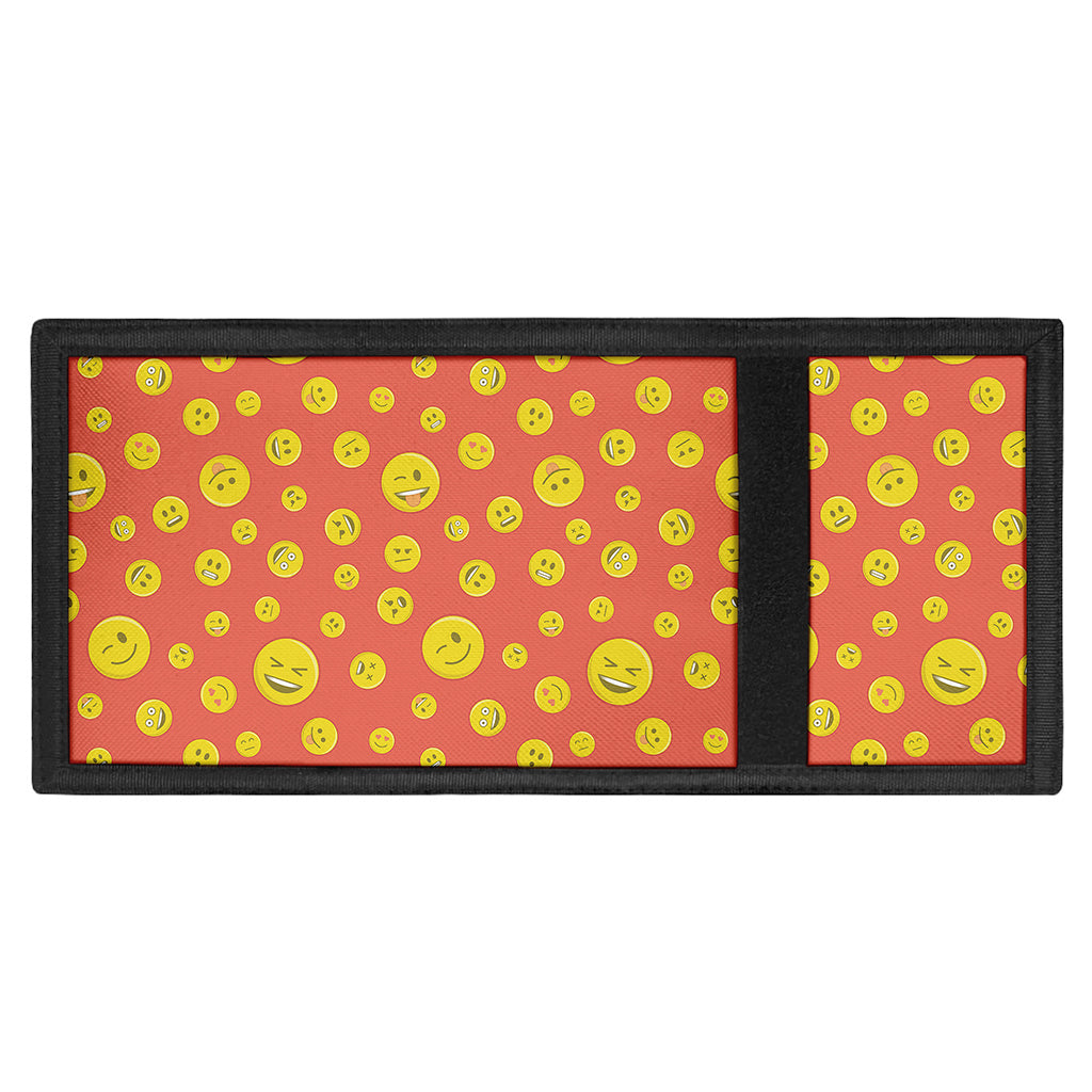 Happy Emoji Pattern Print Trifold Wallet