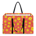 Happy Emoji Pattern Print Utility Tote Bag