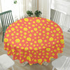 Happy Emoji Pattern Print Waterproof Round Tablecloth