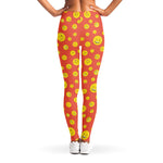Happy Emoji Pattern Print Women's Leggings
