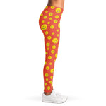 Happy Emoji Pattern Print Women's Leggings