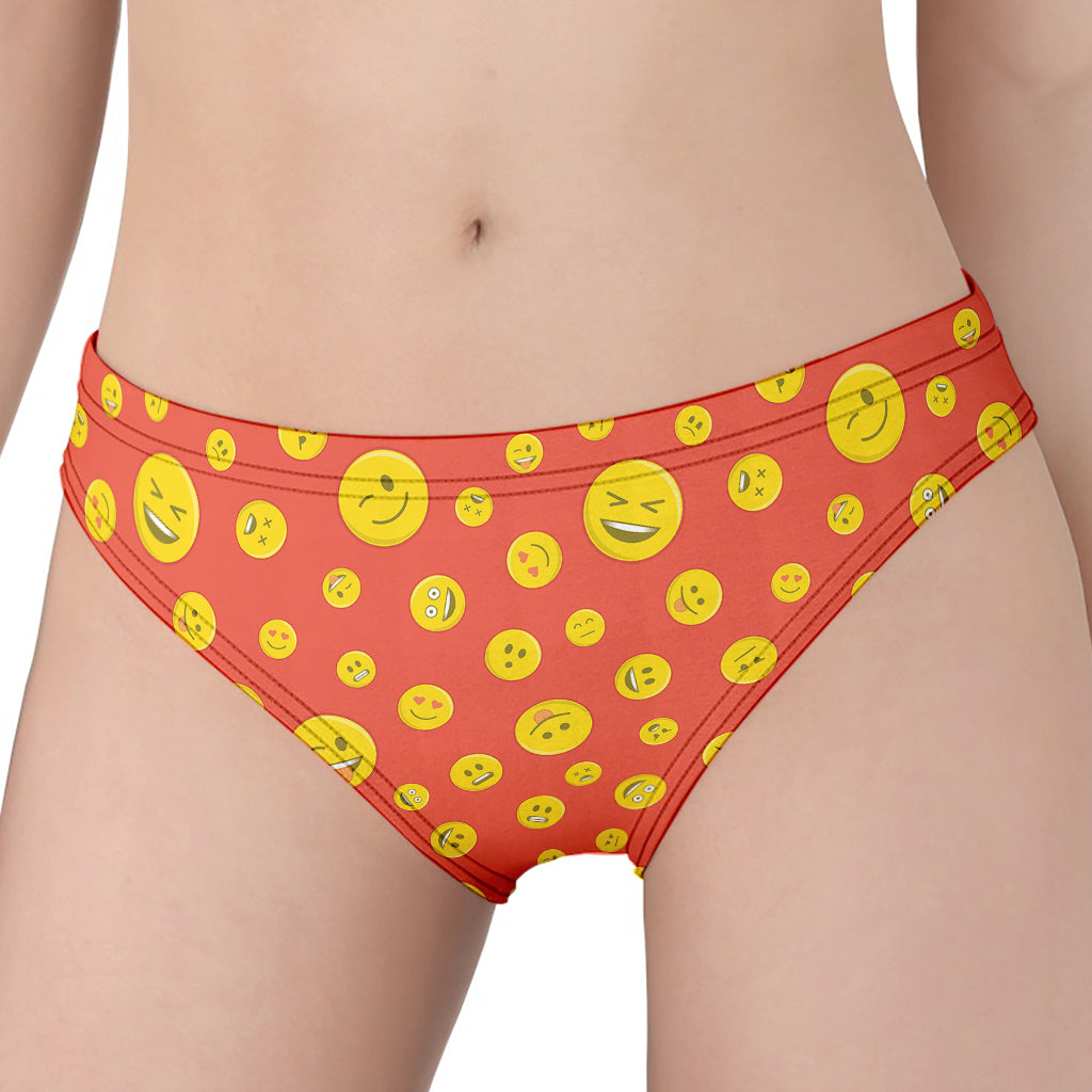 Happy Emoji Pattern Print Women's Panties