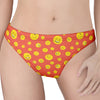 Happy Emoji Pattern Print Women's Thong