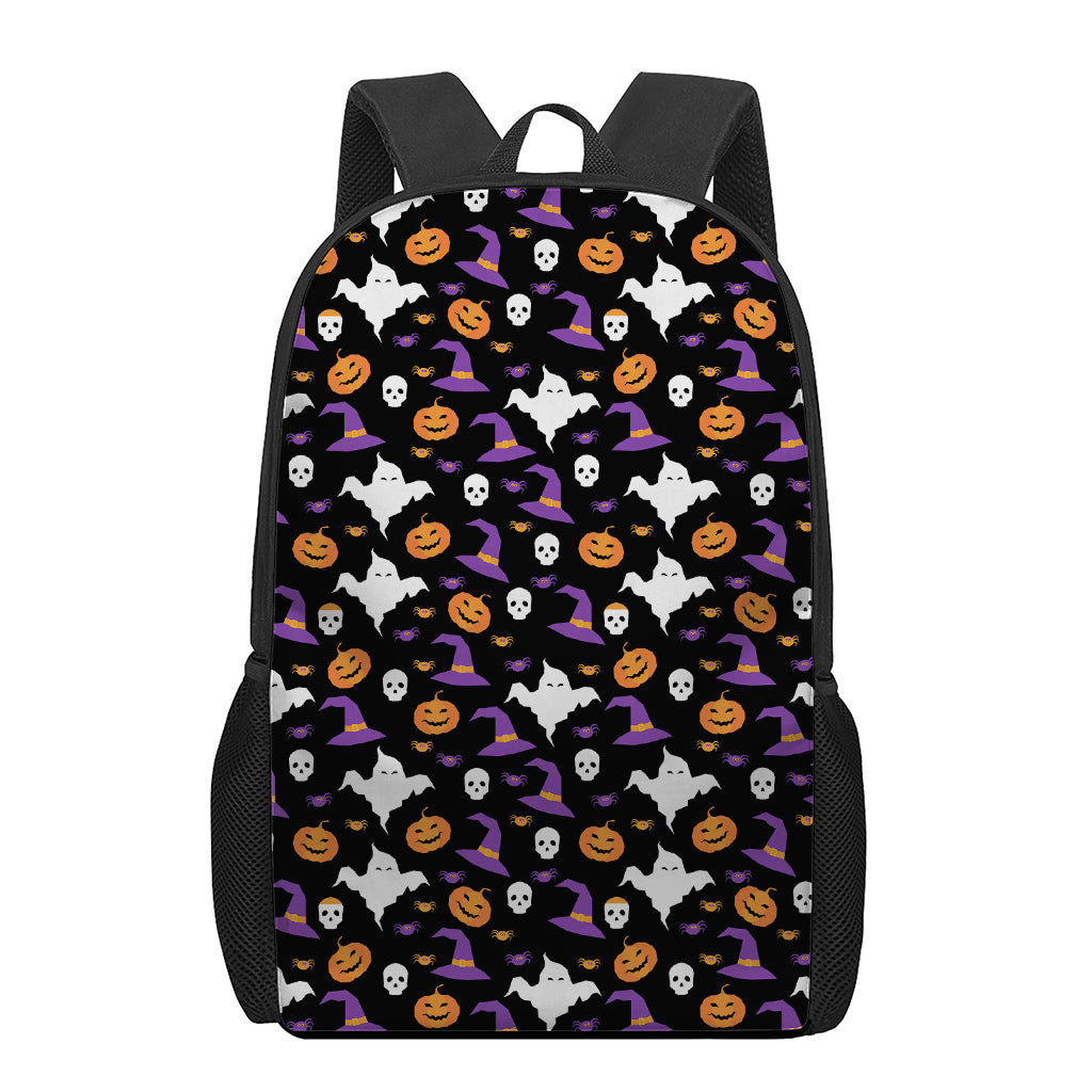 Happy Halloween Ghost Pattern Print 17 Inch Backpack