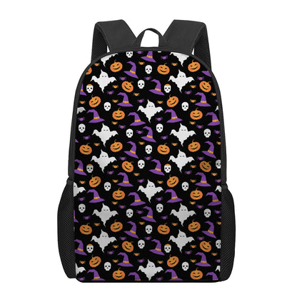Happy Halloween Ghost Pattern Print 17 Inch Backpack