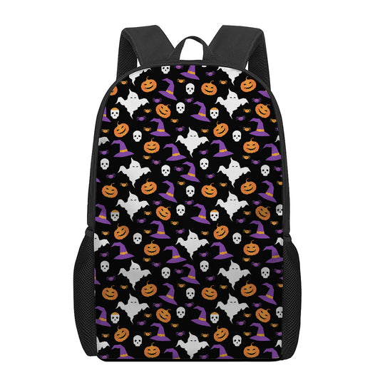 Happy Halloween Ghost Pattern Print 17 Inch Backpack